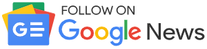 The Google News logo in black and white.
